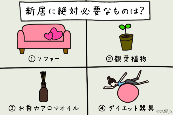 新居への引っ越し、絶対に持参したいモノは？ アナタの【恋が実らない理由】が分かる心理テスト
