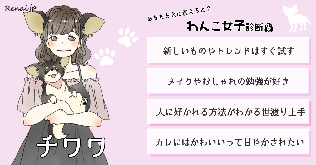 あなたを犬に例えると？「わんこ女子診断」