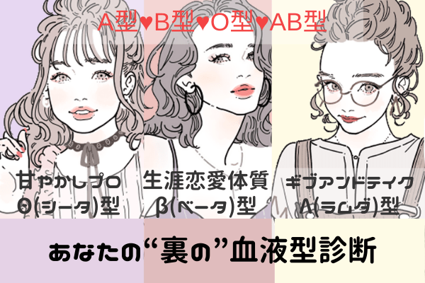 あなたの“本当の”血液型診断！血液型に「ウラ」があるって知ってた？