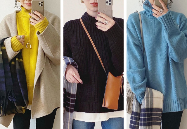 派手色でも大丈夫【GU・フィフス】真似したい「ニットコーデ」3つ