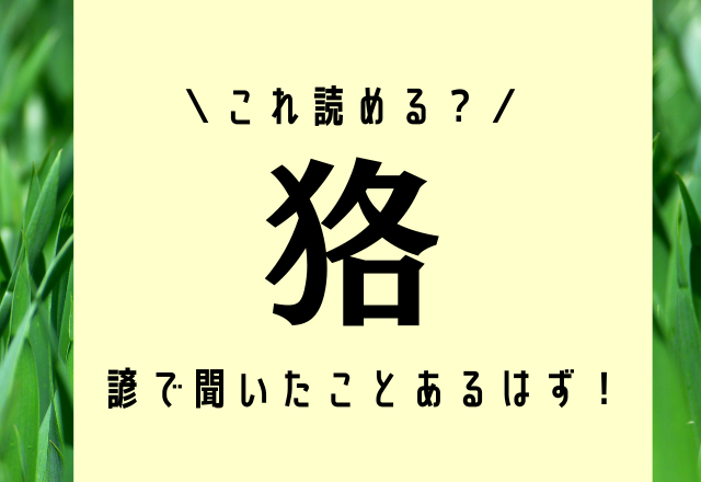 ことわざで聞いたことある人も多いはず【狢】これ読める？
