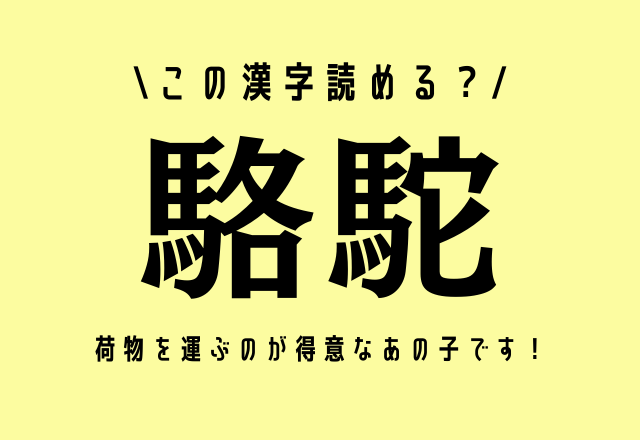 荷物を運ぶのが得意なあの子です！【駱駝】この「動物の名前」読める？