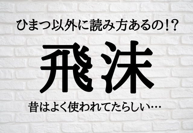 ひまつ以外に読み方あるの！？【飛沫】昔はよく使われてたらしい…