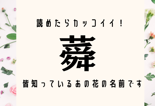 読めたらカッコイイ！【蕣】皆知っているあの花の名前です