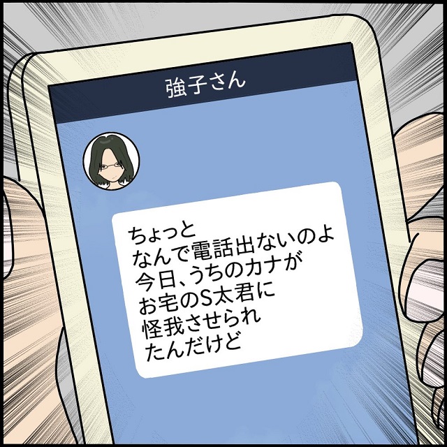 【＃19】「ちょっとなんで電話出ないのよ」息子が怪我をさせてしまったのはよりによって強子さんの娘で…【ようこそママ友グループへ】