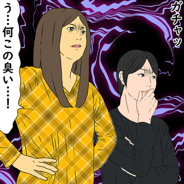 【＃6】「なにこの異臭！？」自分の家と偽り、取材陣と一緒にやってきたH子。私はちゃっかり“くさや”を干して対抗し…【家に居座るママ友をスカッと撃退した話】