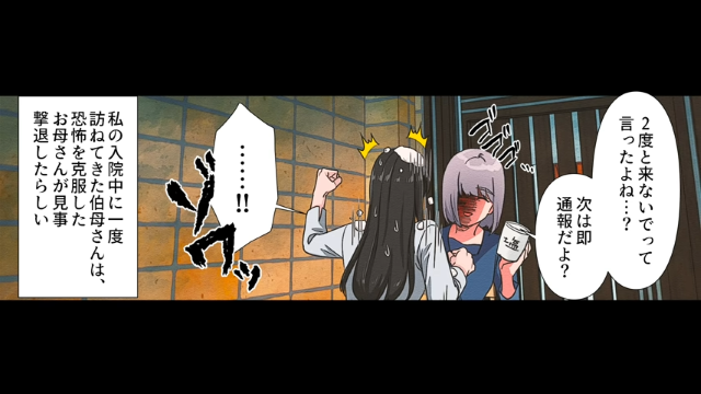 【最終話】「2度と来ないで！」懲りずに迷惑行為を続ける伯母を母が撃退！その後伯母は失踪し…【旦那をレンタルしようとする伯母】