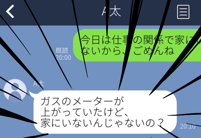 【恐怖】「家に行っていい？」という彼。仕事と嘘をつき断った結果→「ガスのメーター上がってたけど…」＜衝撃LINE＞