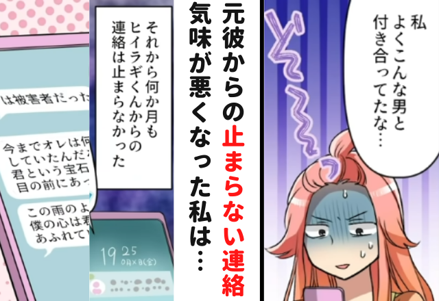 「よくこんな男と付き合ってたな…」何ヶ月も止まらない元彼からの連絡！？気味悪くなり、私は“ある行動”に…【ダメ男に振られた話＃28】