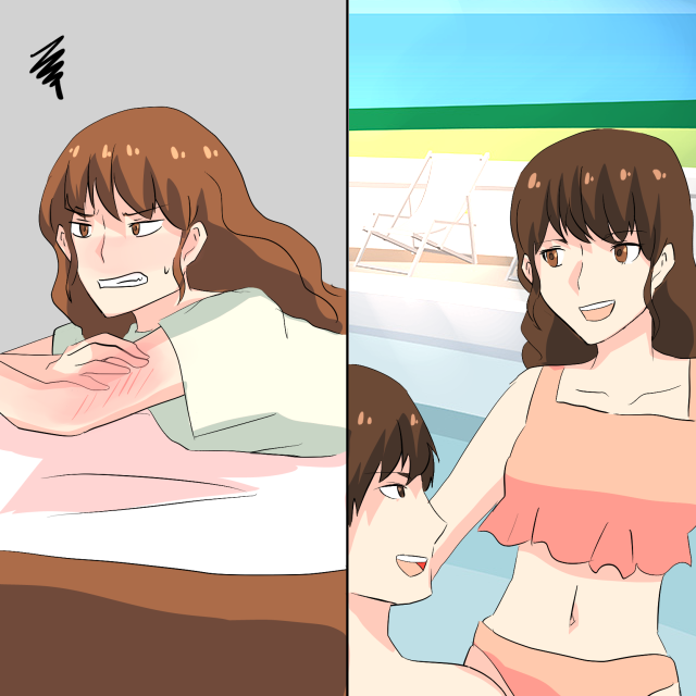 【激痛】「やけどになってる…！？」夏の新婚旅行でグアムへ。日焼け止めを塗って入念に対策をしたのに、痛くてたまらなかった…！