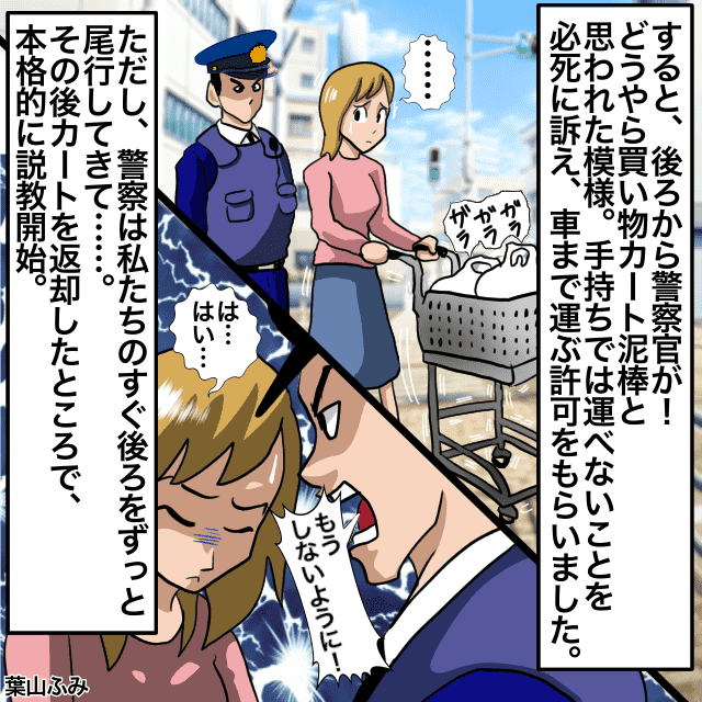 【買い物カート泥棒！？】買いすぎてカートのまま遠くに停めてある車へ…→警察に怪しまれ呼び止められた＜警察沙汰エピソード＞