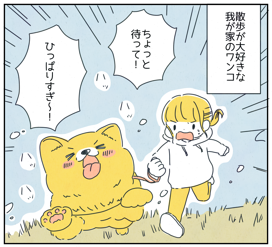 散歩で走るのが大好きな飼い犬。ついて行けない私が転んでしまった結果…「流石にやりすぎたかな……」