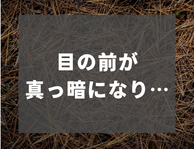 【目の焦点が定まらなくなって…】20代の頃、野外作業中に…突然目の前が真っ暗に！？